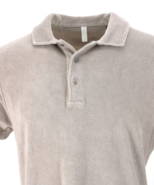 04651/ A Trip in a Bag Terry Poloshirt taupe