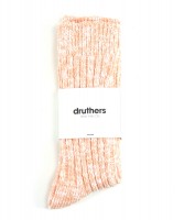druthers new york city organic cotton rib slub sock peach & white