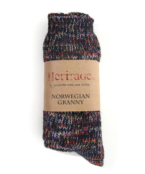 heritage9.1 norwegian granny socken Rainbow Black
