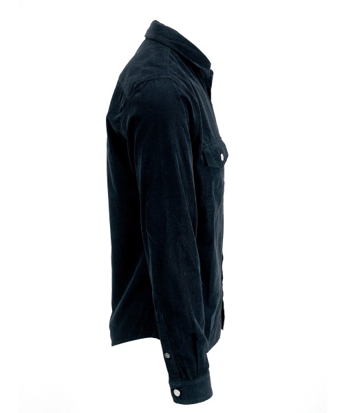 Double Pocket Micro Corduroy Shirt - Midnight Navy