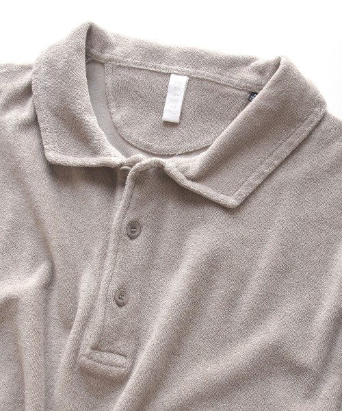 04651/ A Trip in a Bag Terry Poloshirt taupe