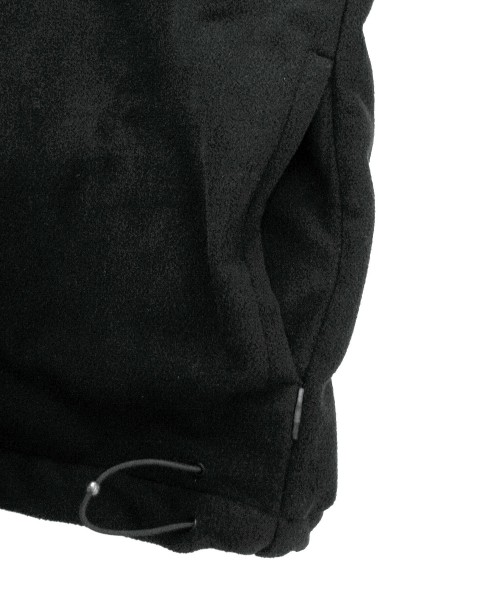 Asym Zipped Hooded Fleece - Black