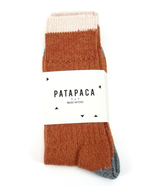 patapaca alpaca socks melange Orange