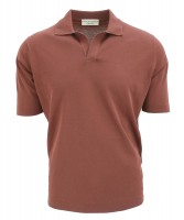 Filippo de Laurentiis Poloshirt skipper crepe cotton mattone