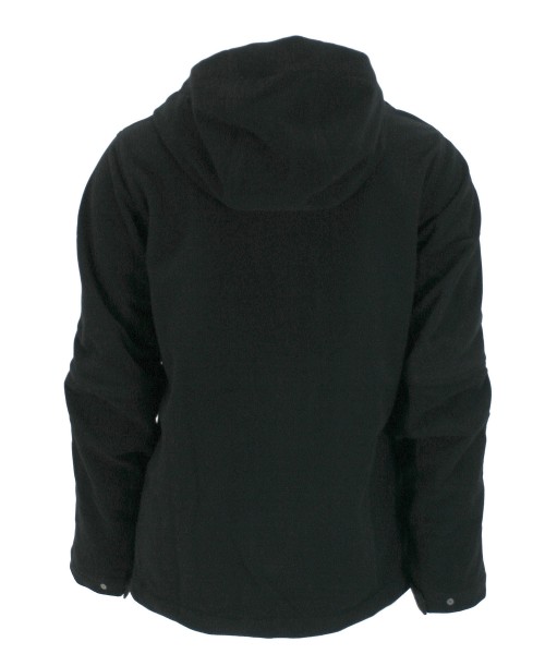 Asym Zipped Hooded Fleece - Black