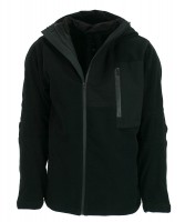 Asym Zipped Hooded Fleece - Black