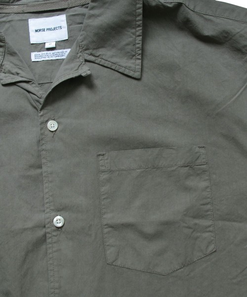 Norse Projects Carsten Cotton Tencel Shirt - Mid Khaki