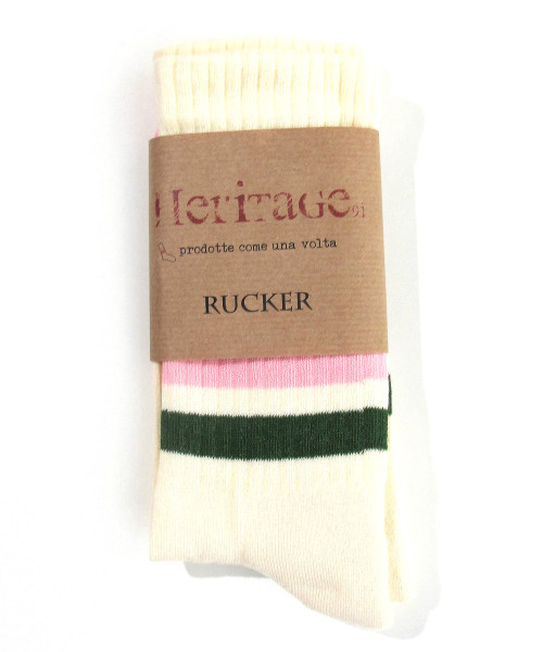 heritage9.1 rucker socks pink & Green stripes