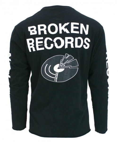 over over easy long sleeve broken Records grey