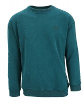over over easy crew sweat teal
