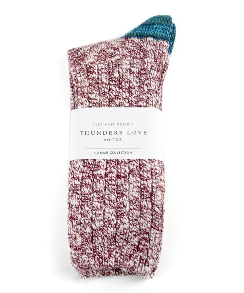 thunders love flamme collection socks burgundy