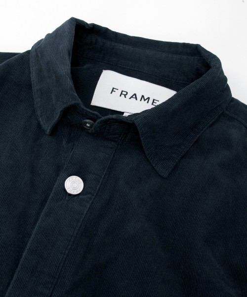 Double Pocket Micro Corduroy Shirt - Midnight Navy