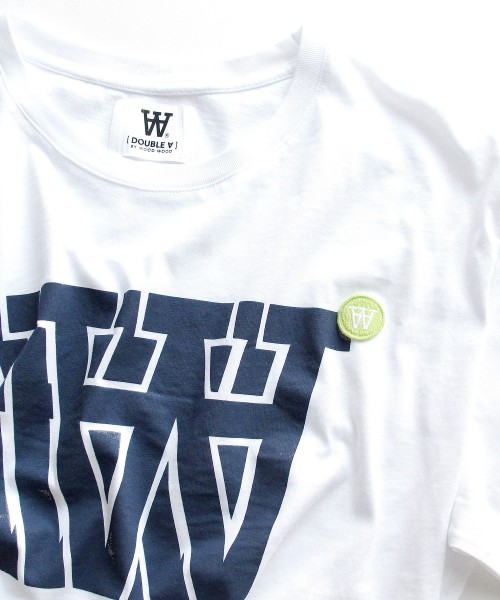 wood wood double a ace badge logo t-shirt white