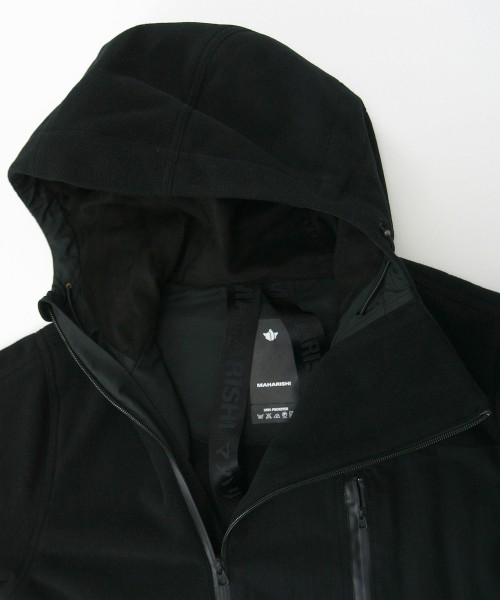 Asym Zipped Hooded Fleece - Black