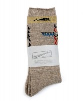 anonymous ism wool totempole crew socks beige