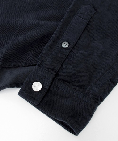 Double Pocket Micro Corduroy Shirt - Midnight Navy