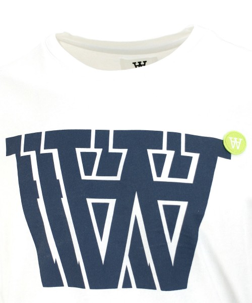 wood wood double a ace badge logo t-shirt white