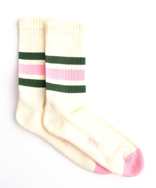 heritage9.1 rucker socks pink & Green stripes