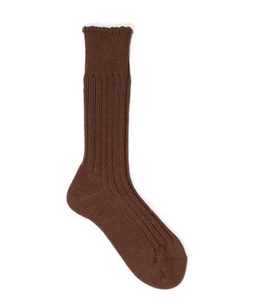 Cased Heavyweight Plain Socks Brown