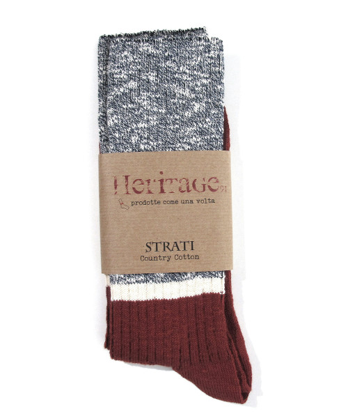 Heritage9.1 new strati socks grey melange & bordeaux